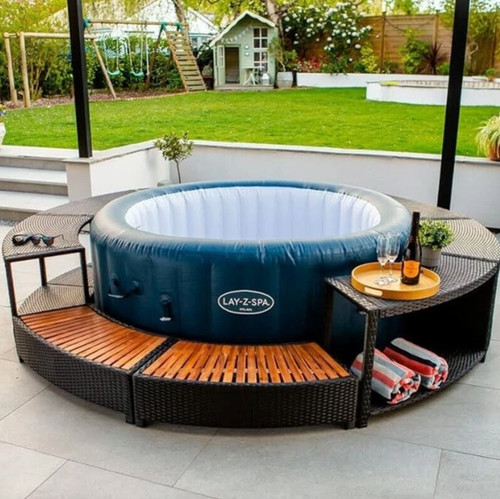Spa black poly rattan surround - spa,
